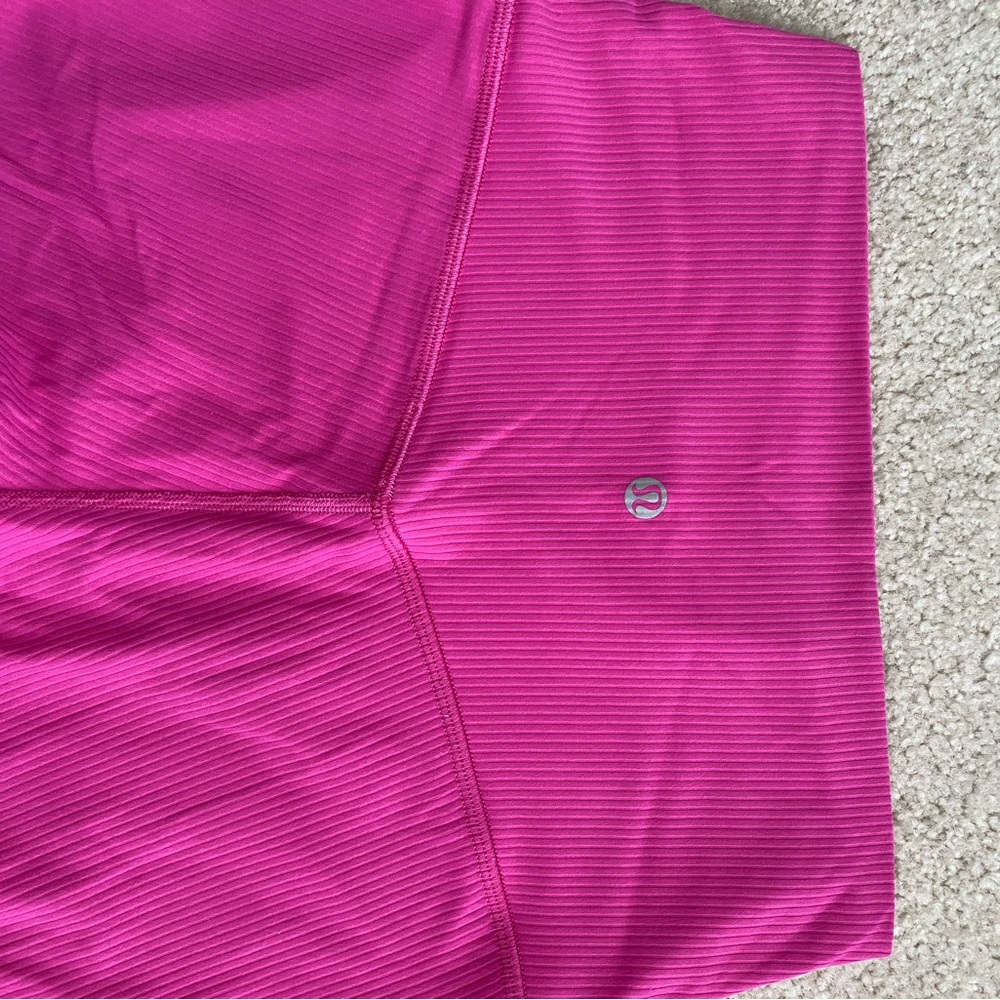 Lululemon Athletica Sonic Pink Ribbed Align Leggings - Picture 4 of 6